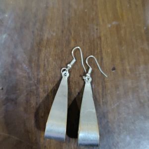 Silver Glittered Earrings