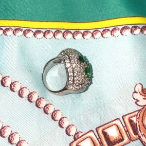 Sparkling Sophistication- Ring With Green Stones