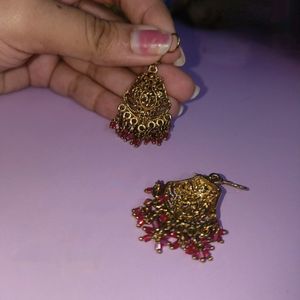 Pink Bead Earrings