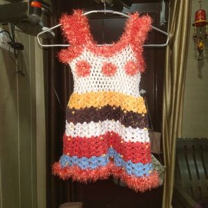 Handmade Wool kids Gown Dress