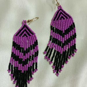 Purple-Black Earrings