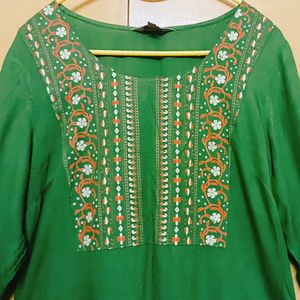 Ethnic Round Neck Yoke Design Regular Kurta