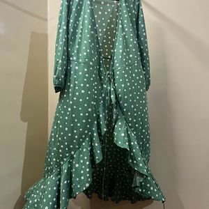 Polka Dotted Wrap Up Dress