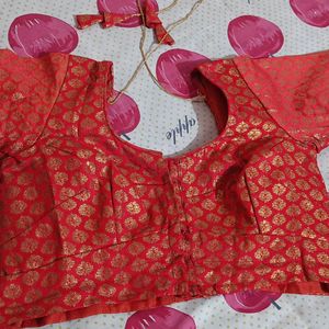 Red Blouse Elbow Sleeves