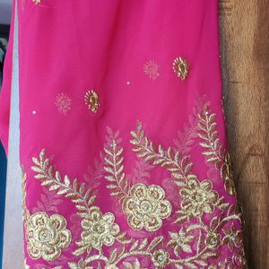 Price Dropped _ Pink Georgette Sareee