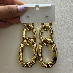 Gold Wringly Layered Statement Earrings