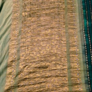 Multi colour cotton pure Gadwal saree