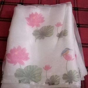 Floral Saree On White