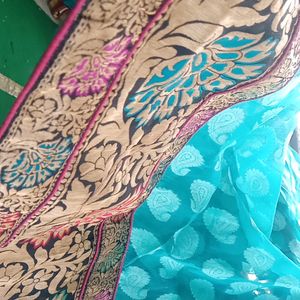 Sea Green Chanderi Saree