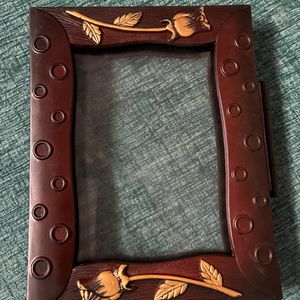 Floral Brown Wooden Photo Frame