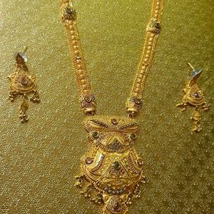 Beautiful one gram gold polish necklace set