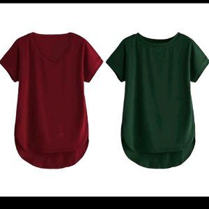 2 Comb V-neck And Round T-Shirts