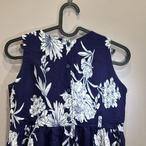 BLUE FLORAL GIRLS FROCK