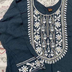 Grey Embroidery Kurti 🩶