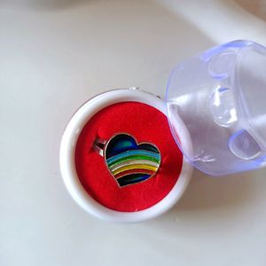 Rainbow Heart Ring