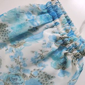 Stitched Pakistani Sky Blue Floral Printed Dress