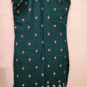 Bottle Green Sleeveless Kurti