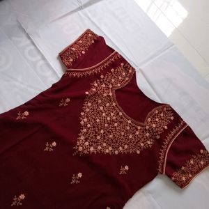 Thread Work Kurti Plazo Set