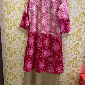 Pink Golden Kurti