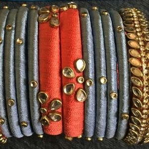 Handmade Silk Thread Bangles Set