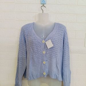 Lavender Crochet Crop Cardigan