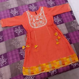 Frock Plazo Suit Dupatta Set