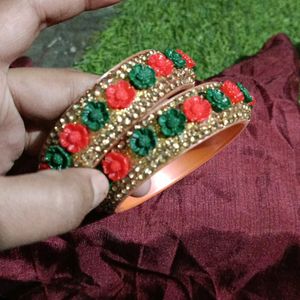 Beautiful Red Green Bangles For Women