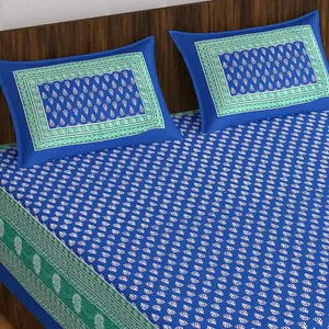 Blue Color Cotton Bedsheet