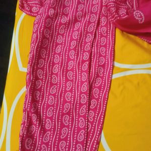 Pink Cotton Plazo Anarkali Frock Suit