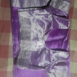 Saree With Blouse Lavender Color