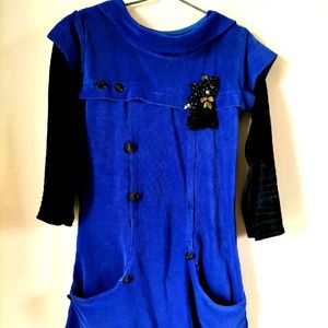 Royal Blue Korean Winter One Piece