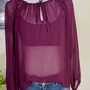 Maroon Transparent Top