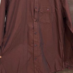 Men Cotton Tan Shirt