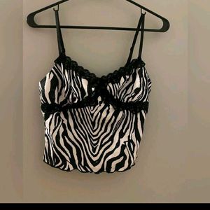 Y2k Zebra Print Top