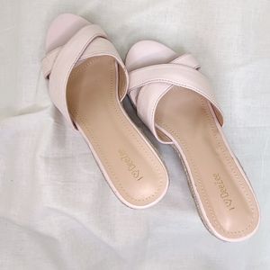 Light pink platform wedges