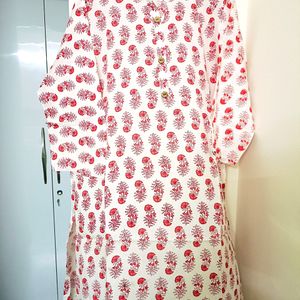 COTTON tunic With Jaipuri Bangru Print Stitched
