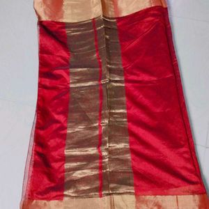 Red Colour Banarasi Silk Pattu Border Saree