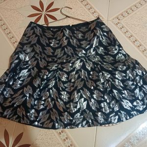 Metallic Silver,Black Skirt