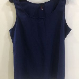 Navy Blue Sleeveless Top For Women