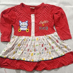 Baby Girl Wear Floral Red Frock