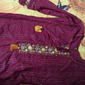 Dark Red Maroon Kurti