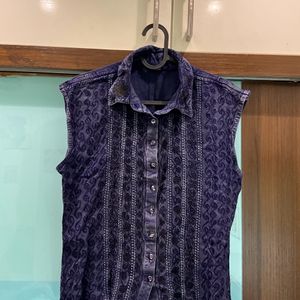 Sleeveless Embroidered Shirt