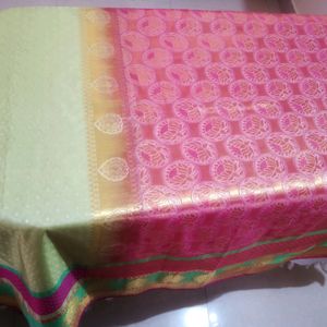 ❣️Stunning Pista-Pink Silk Saree