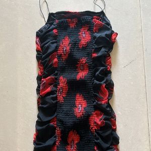 Red Black Mini Dress