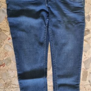 High Waist 4 Button Blue Jeans