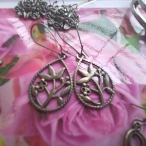 Antique Flower Petal Design Oxidised Earrings