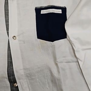 Pure Linen Shirt , Size Xxl, Used 2 Times , Slight Strain Pictures Included.