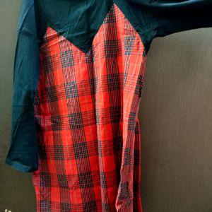 Red And Black Tunic Top