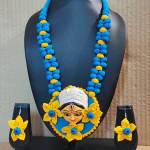 Brand New Terracotta Maa Durga Face Jewellery Neck