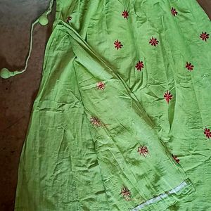 Hand Embroidery work sides Cut Long Kurti